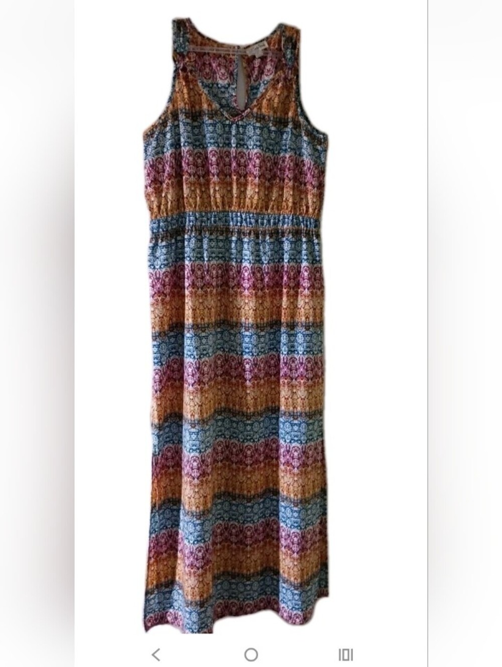 Sleeveless Striped Maxi Dress in Multicolor
